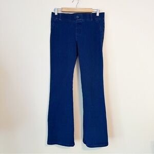 Betabrand Boot Cut Pull On Dark Blue Stretch Denim Jeans - Medium